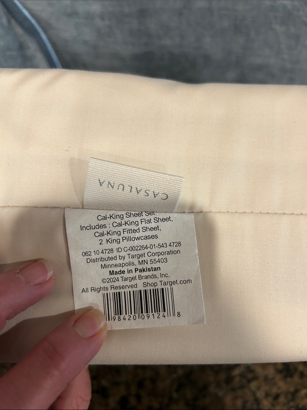 Casaluna 400 thread count Percale California King Sheet Set - Ivory - Picture 2 of 4